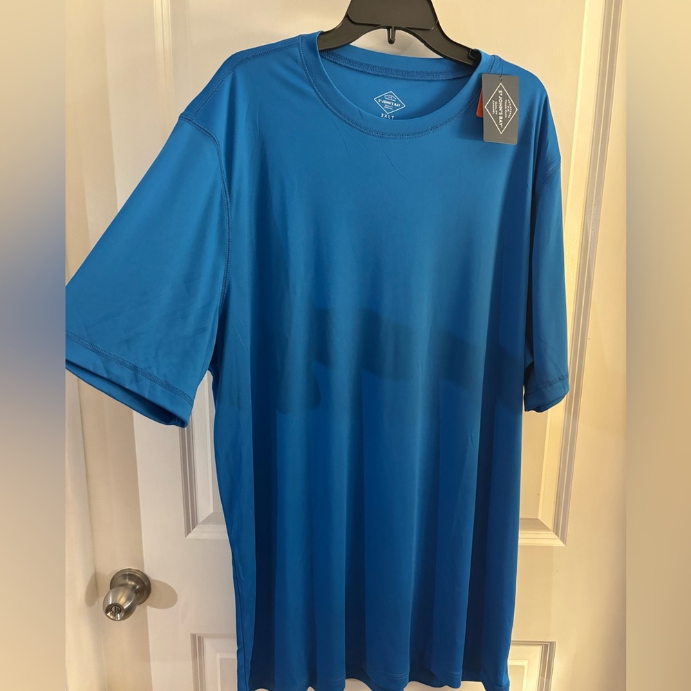Men's St John’s Bay Performance Crew Neck T-Shirt in Blue Sz 2XLT